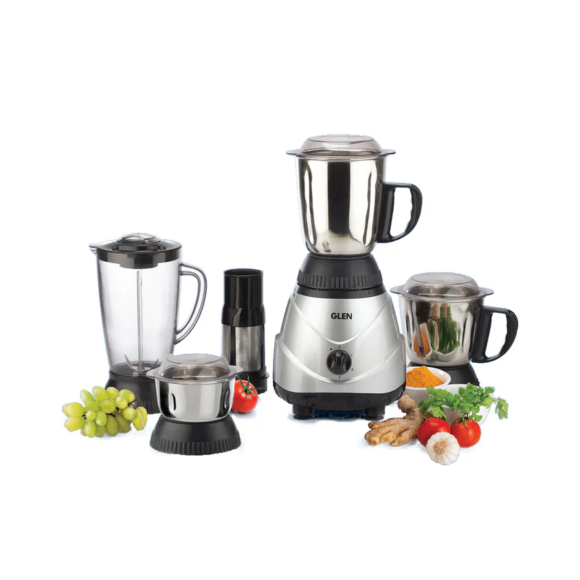 Mixer Grinder 750W 100% Copper Motor, 1 Transparent Jar, 3 Stainless Steel Jars, - Silver (4022 PLAT PLUS)