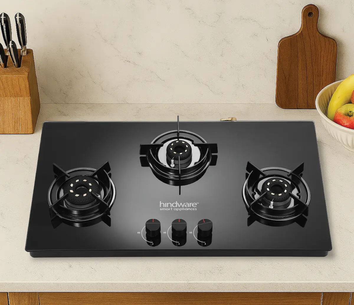 HINDWARE Gas Stove 3 burner CORAL BLK
